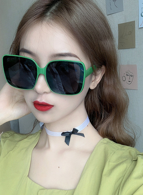 超大框方墨镜女韩版潮四方绿色个性太阳镜女防紫外线网红同款ins