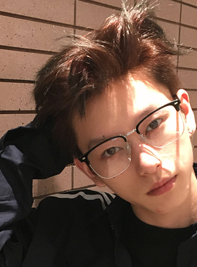 复古斯文败类半框眼镜配近视男款潮可配度数防蓝光痞帅眼睛镜框架