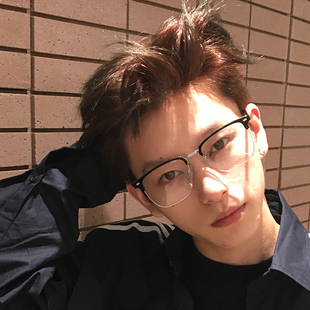 复古斯文败类半框眼镜配近视男款 潮可配度数防蓝光痞帅眼睛镜框架