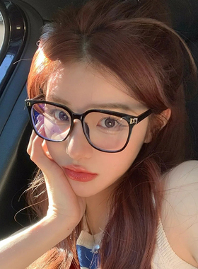 超轻黑色方眼镜女韩版潮可配近视小脸防蓝光平光镜素颜眼镜框TR90