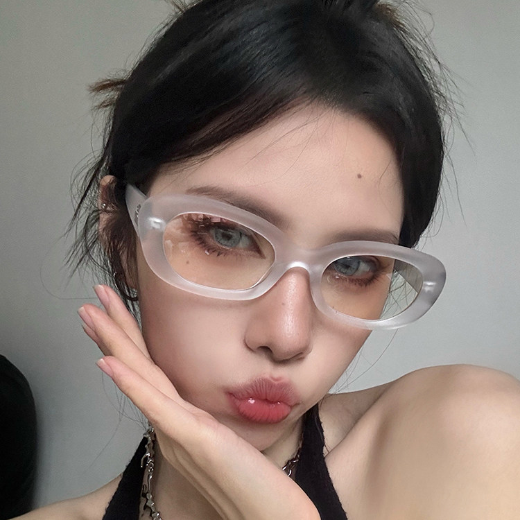 防紫外线欧美风猫眼女小框透明