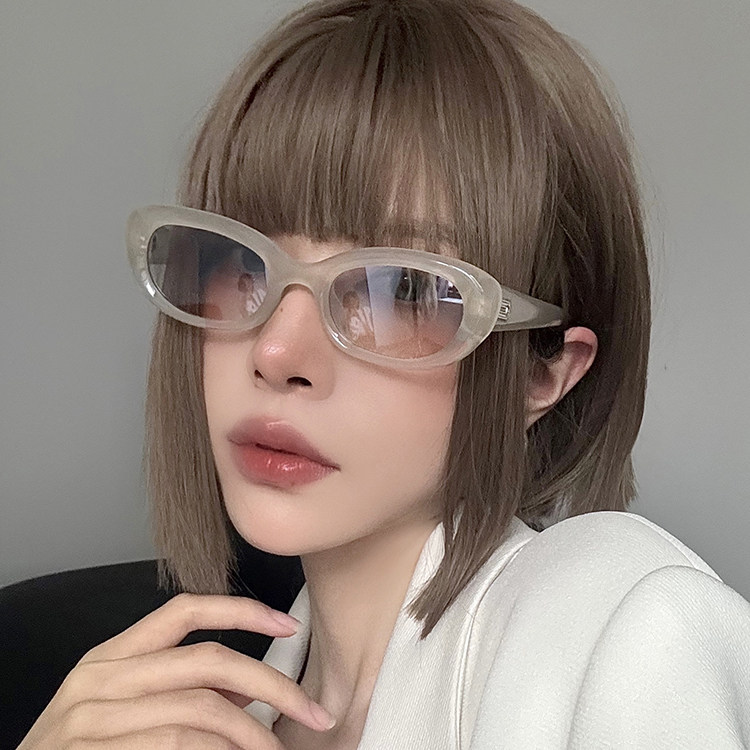 y2k个性猫眼女奶茶猫眼墨镜女