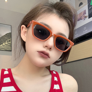 GM韩版红色椭圆形墨镜女潮圆脸ins高级感时尚夏防紫外线太阳镜男