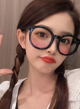 黑框圆形网红同款眼镜框