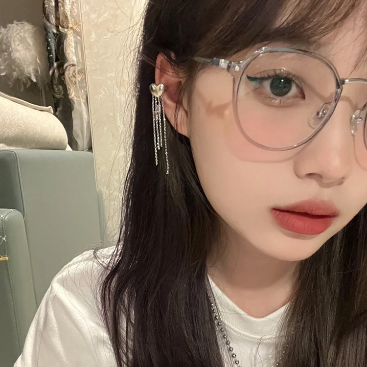 小红书款透明灰高级感眼镜框女近视方圆脸素颜防蓝光辐射平光镜男