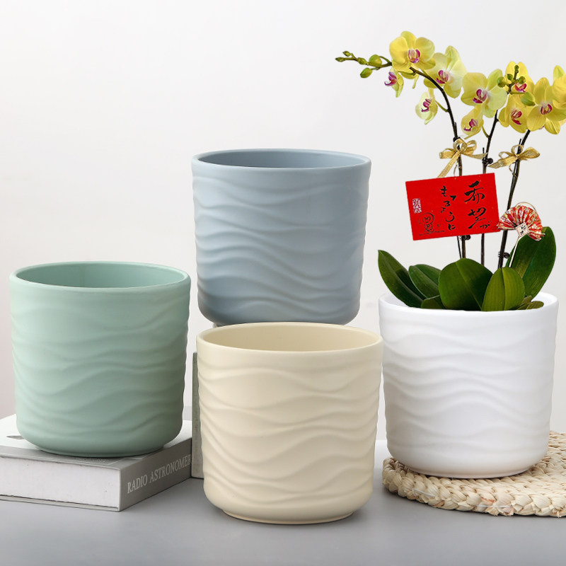 北欧简约花盆陶瓷家用带托蝴蝶兰专用ins风虎皮兰多肉绿植盆清仓,鲜花速递/花卉仿真/绿植园艺,花盆,淘宝优惠券,粉丝福利购,淘宝优惠卷