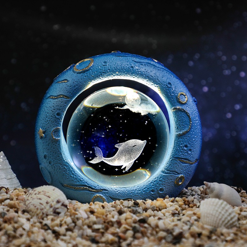 2025梦幻星海发光水晶球小夜灯摆件生日礼物送男生学生儿童实用高