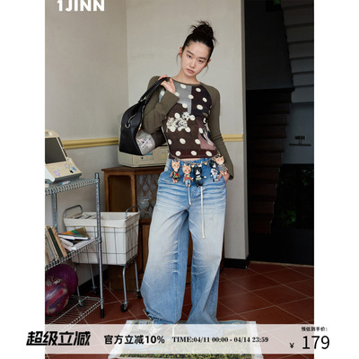 1JINNSTUDIO猫狗波点印花T恤