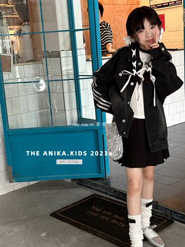 ANIKA阿尼卡儿童外套 春秋款男女童中大童牛仔外套