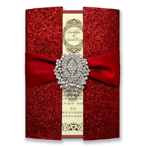 欧式婚庆用品轻奢网红色商务请柬