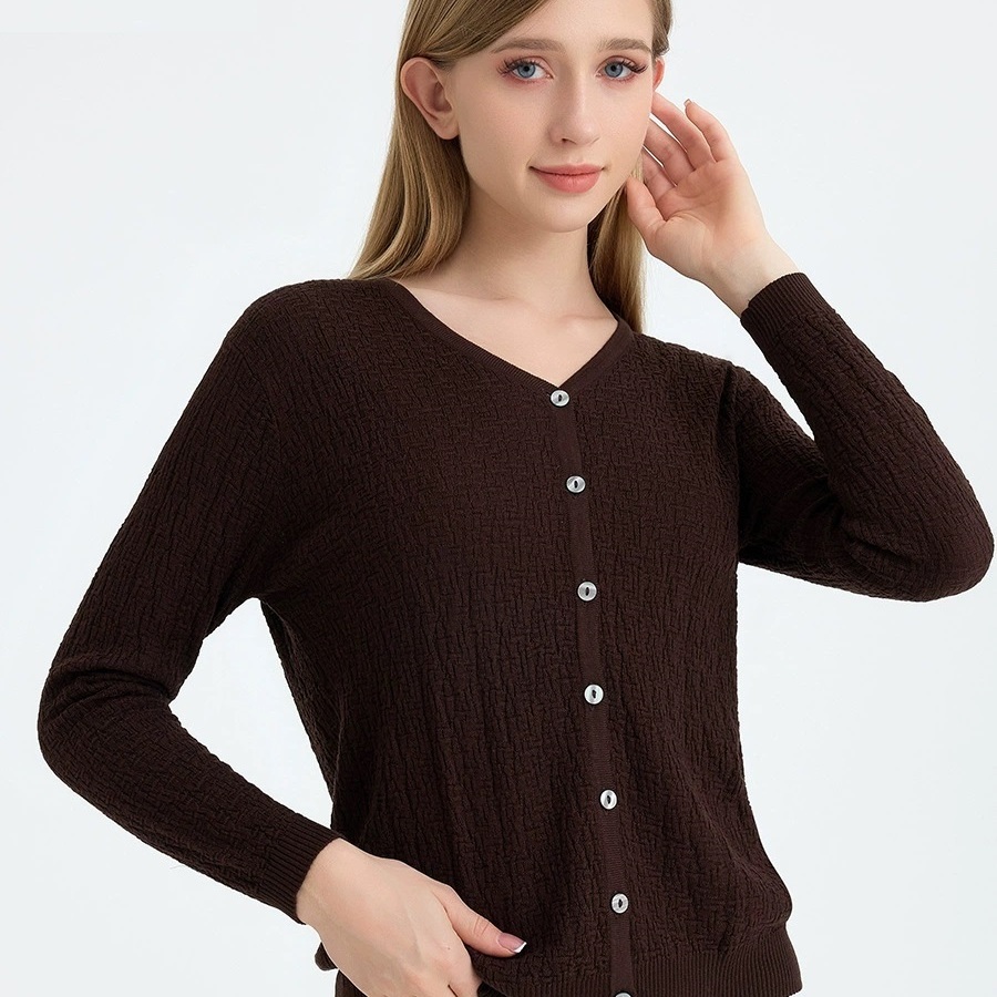 真丝羊毛混纺针织开衫女