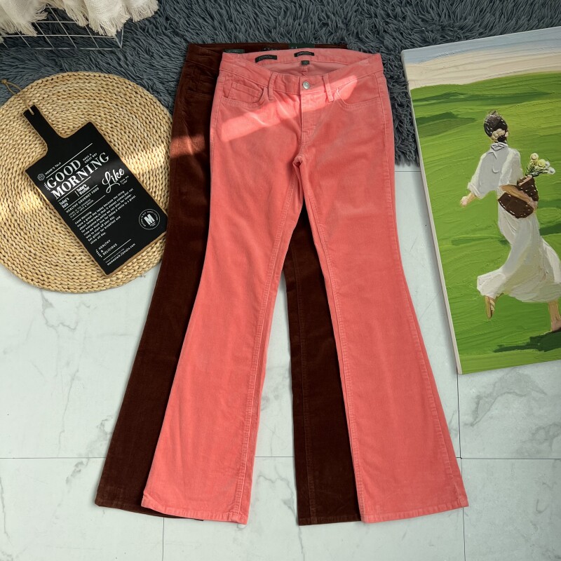 美式低腰显瘦显腿长灯芯绒喇叭裤