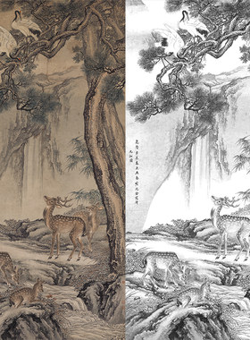 白描稿国画临摹底稿装饰画