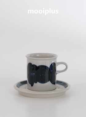 芬兰/中古｜Arabia Anemone蓝海葵手绘咖啡杯 / mooiplus
