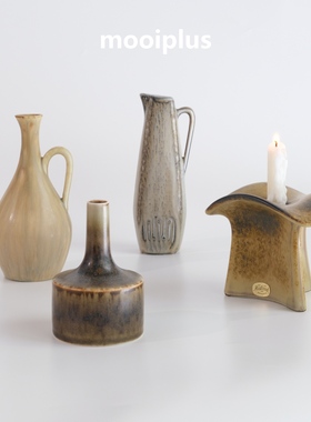 瑞典/中古｜Rorstrand艺术领袖Gunnar  炻器花瓶 鹅黄 / mooiplus