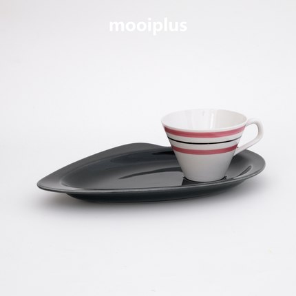 瑞典/中古｜Rorstrand TV Set 中古杯组 黑色碟 / mooiplus