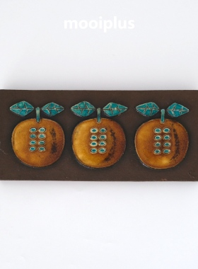 丹麦/中古｜Knabstrup 黄色苹果 浮雕 装饰挂盘 稀有 30.5*13.5cm