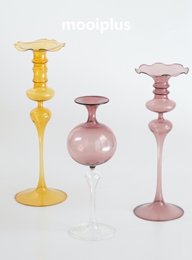 意大利/中古｜Murano玻璃烛台花瓶手工轻盈空气感 / mooiplus