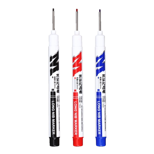 晨光长头记号笔油性木工专用划线笔工地瓷砖画线笔长嘴黑色笔深孔划线加长打孔防水防油速干顺滑深孔计号脱帽