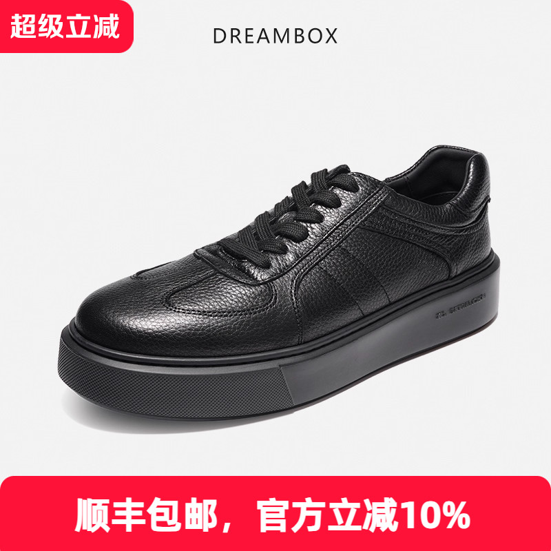 dreambox钧博新西兰鹿皮小黑鞋纯手工轻便透气秋冬男士 休闲板鞋