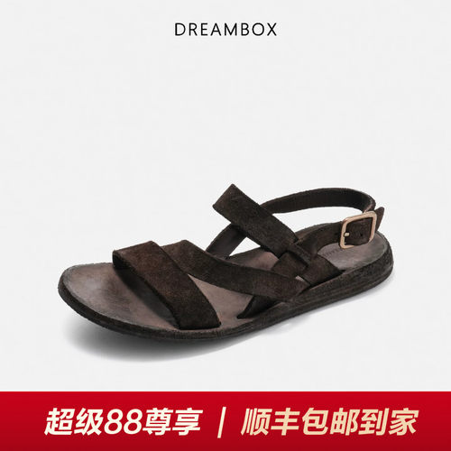 DREAMBOX钧博透气水洗马皮凉鞋
