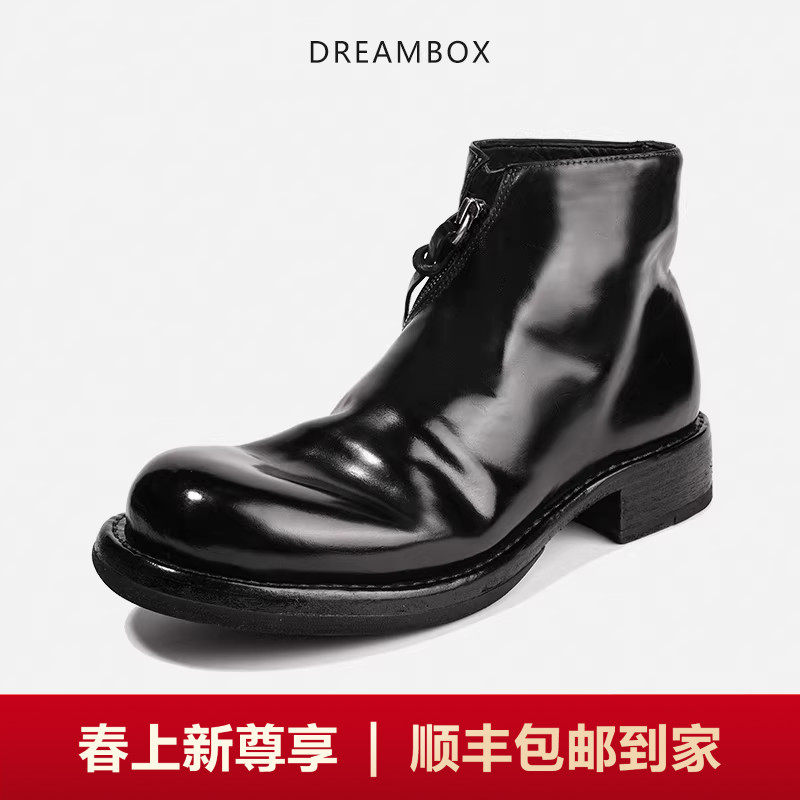 DREAMBOX钧博vibram马臀皮切尔西男靴侧拉链款1798元