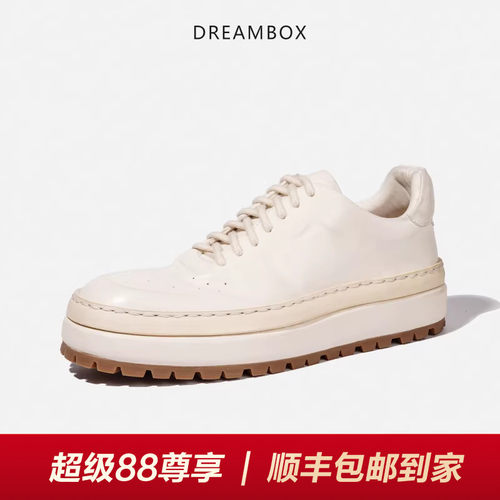 手工水洗马皮白色休闲板鞋