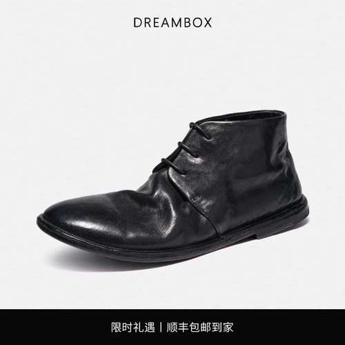 钧博2026新款石水洗马皮短靴
