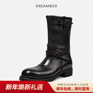 dreambox钧博vibram高筒男靴马皮固特异工装 复古工程师靴 靴美式
