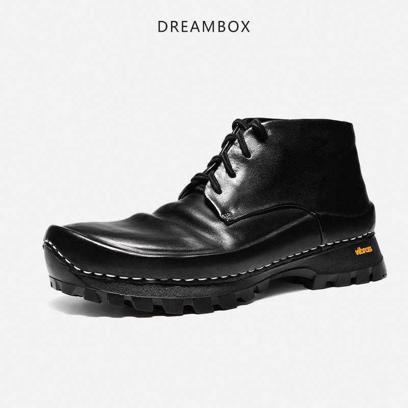 dreambox钧博vibram防滑户外登山休闲鞋重水洗马皮徒步运动高帮鞋