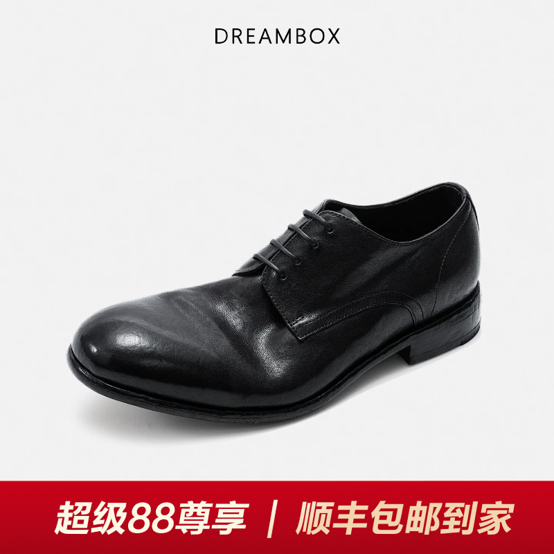 钧博石洗马皮透气休闲皮鞋图片