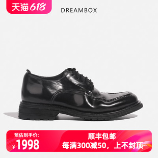 dreambox高档轻奢意大利马臀皮商务正装 透气固特异手工皮鞋 潮 男鞋