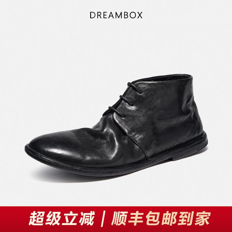 钧博2026新款石水洗马皮短靴