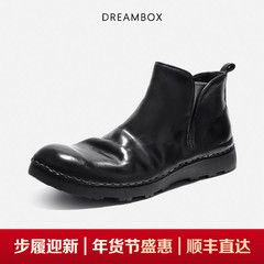 DREAMBOX钧博意大利马臀皮切尔西靴秋冬男女款皮靴纯手工英伦短靴