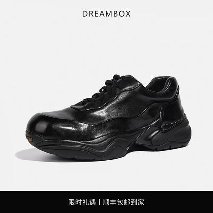 DREAMBOX钧博vibram透气马皮厚底户外运动休闲鞋春季新款老爹鞋男