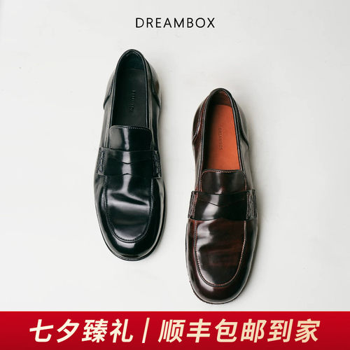 钧博夏季薄款马臀皮透气乐福鞋