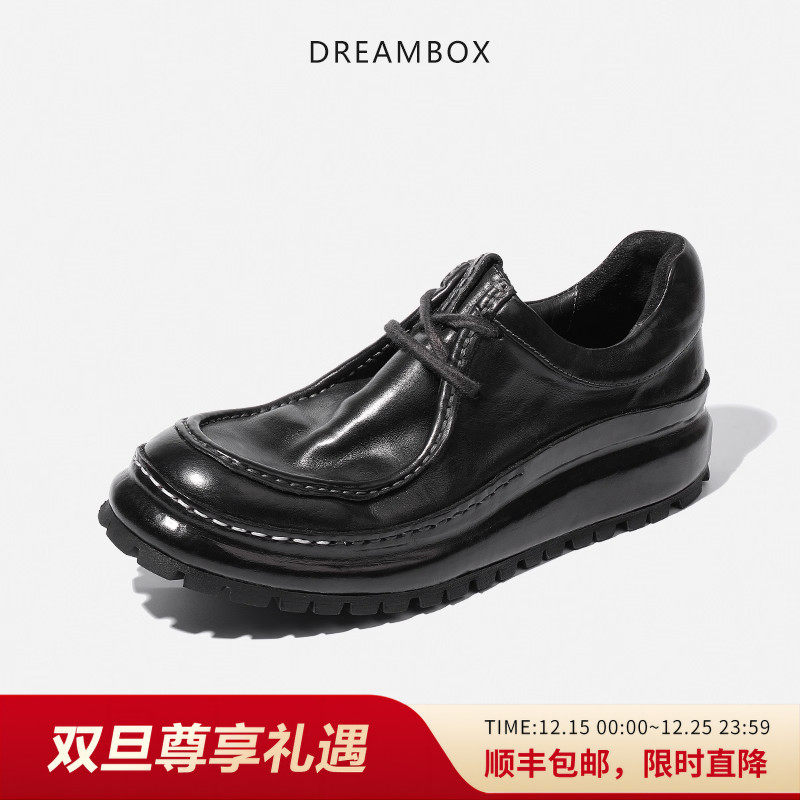 耐磨马皮休闲皮鞋厚底个性老爹鞋