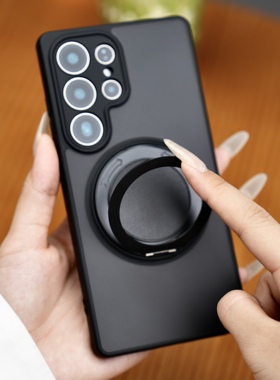 适用三星s25ultra磨砂肤感手机壳s24FE旋转磁吸支架23U高级感25+个性创意s25PLUS潮流女SAMSUNGa26防摔保护套