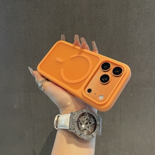 n52强磁适用苹果17promax手机壳磨砂大孔iphone16高级感15防摔全包14pro创意小众13简约12pm潮牌17情侣保护套