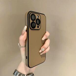 纯色膜创意】机壳带指纹摔壳沙漠iPhone15promax皮质手男女护套12p1411Pro防素皮13保金16适用【镜头防16plus