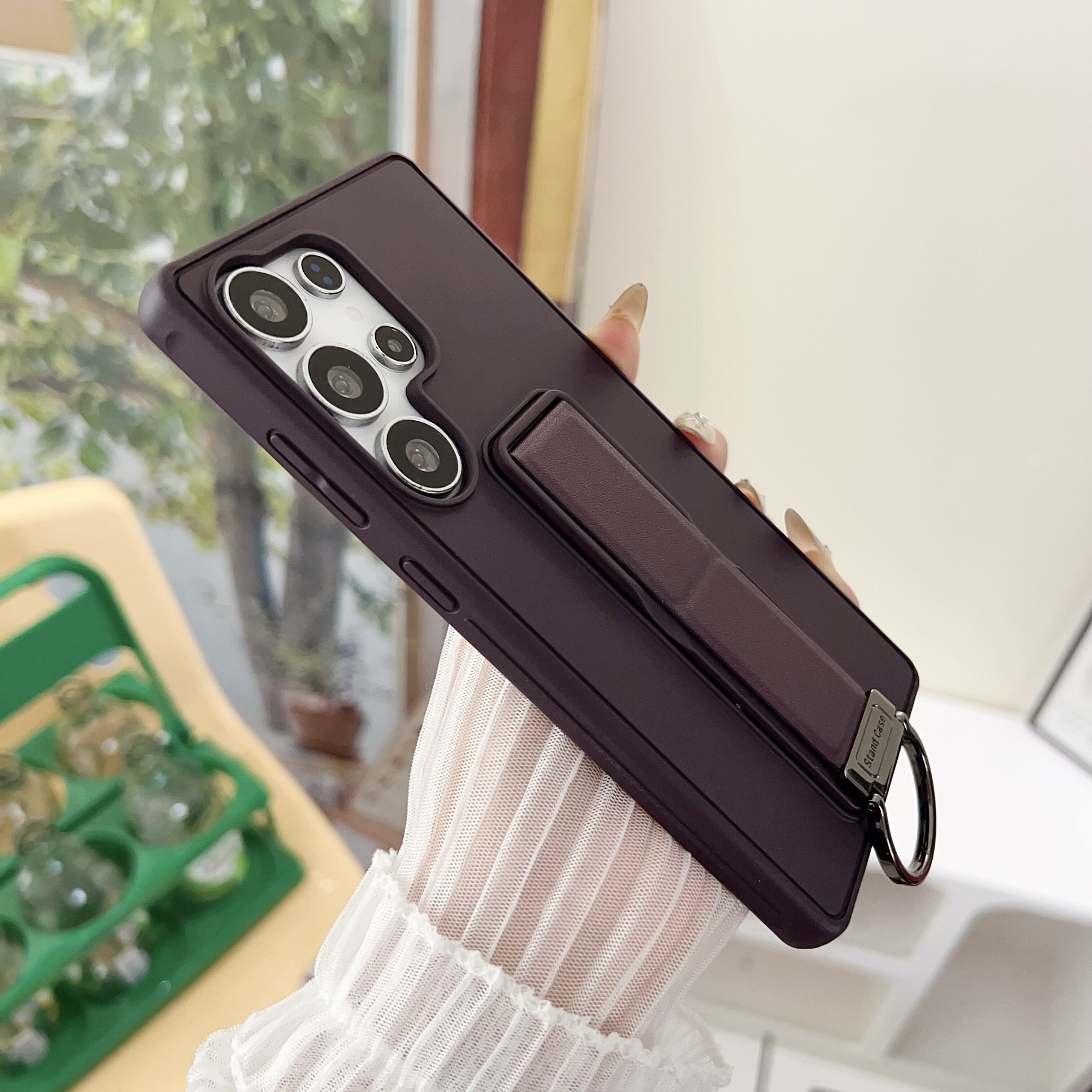 可折叠支架一体适用三星S25ULTRA腕带手机壳S24PLUS指环扣S23+高级感保护套SamsungS25plus隐形支点外壳