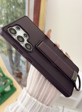 可折叠支架一体适用三星S25ULTRA腕带手机壳S24PLUS指环扣S23+高级感保护套SamsungS25plus隐形支点外壳