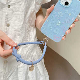 垫片机壳挂绳扣手机钥匙硅胶环蝴蝶结防丢扣饰品挂件手环挂件手