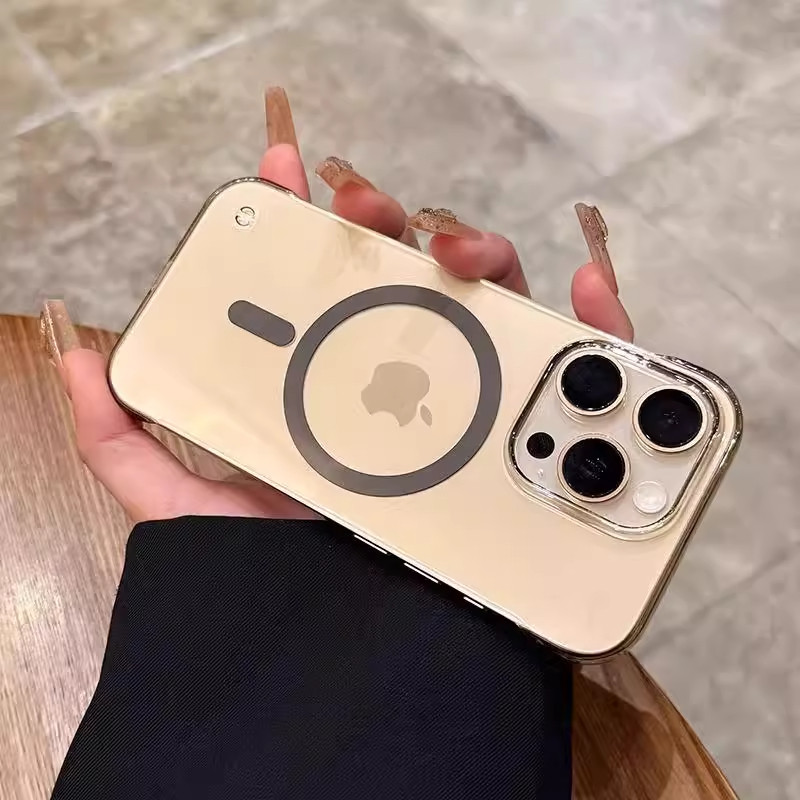 【不发黄，高级PC磁吸硬壳】适用iPhone16promax手机壳苹果15PRO新款13超薄透明无边框14半包plus简约高透12