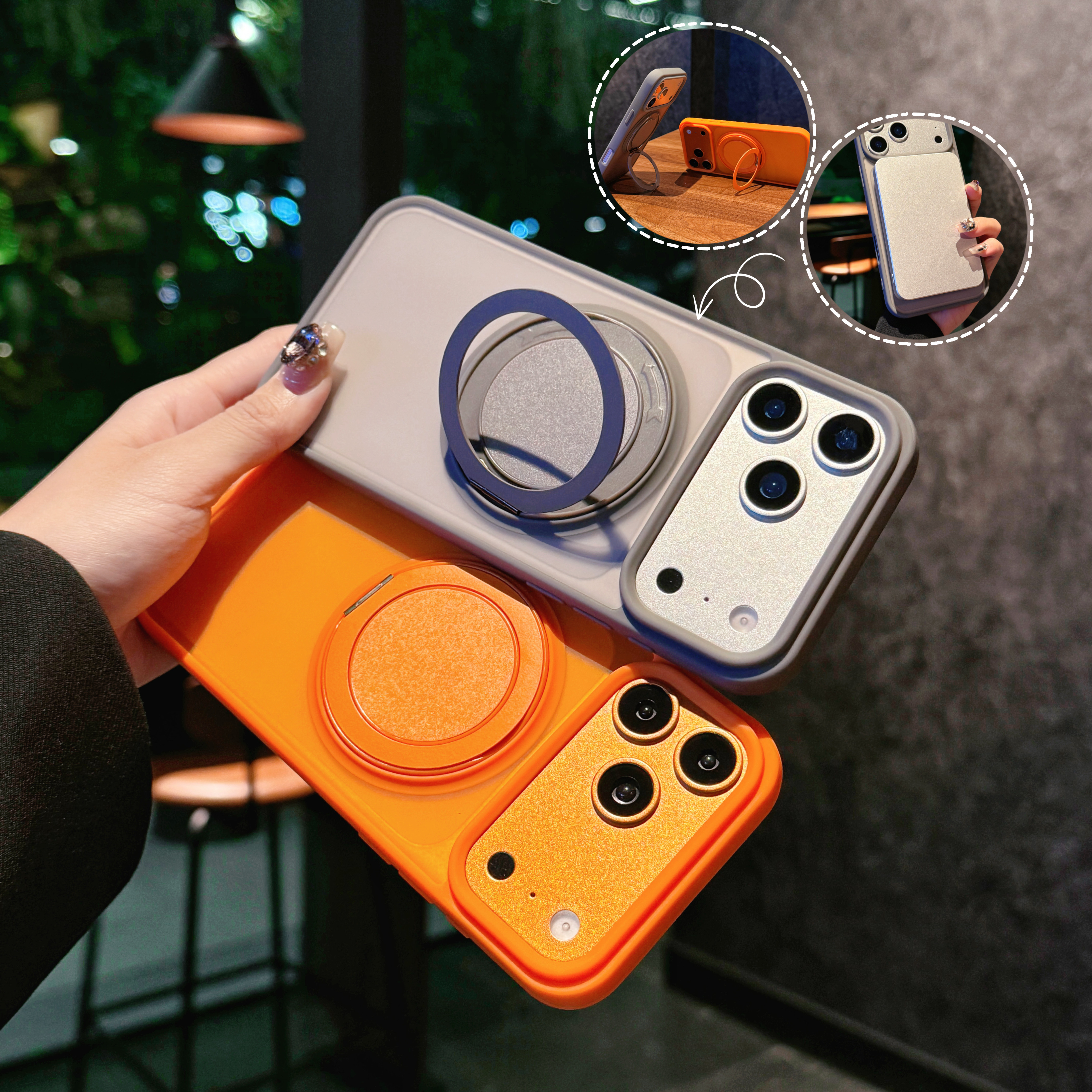 新款磁吸支架适用苹果16pro手机壳可360旋转iPhone17promax带支撑14plus可磁吸充电17背后支点12磨砂11指环扣