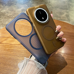 适用华为mate70Pro手机壳男款mate70保护套七十肤感防指纹HUAWEImate60pro瓦楞磁吸六十硬背软边mt60沙漠金男