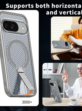 适用谷歌10磁吸支架手机壳情侣蜂窝高级感凡星系列谷歌10pro XL 保护套磨砂谷歌Google Pixel 10创意透气散热