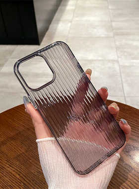 款纹护套女不简约16romax专用感11男瓦棱13Pro软透明122024保高级ip15发黄适用机壳手iPhone1616por14pm新款