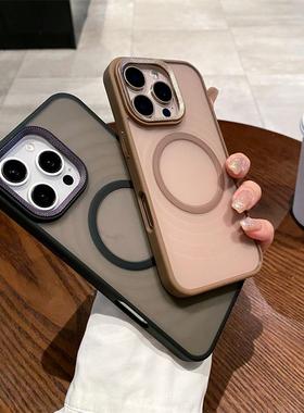 机壳沙漠男女情侣1115pro耐脏色适用苹果新款护套大12手孔保磨砂防磁吸iPhone14plus16pro防摔16proMax指纹13