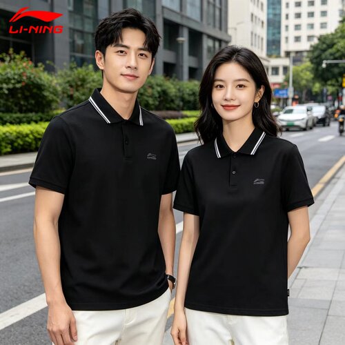 李宁男女夏季宽松POLO短袖T恤衫